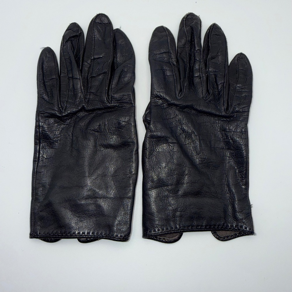 Vintage Nordstrom Black Leather Gloves Quiet Luxury Women Cold Weather Accessory